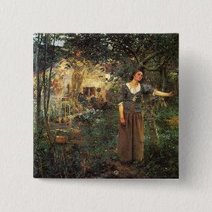 Badge Carré 5 Cm Jeanne d'Arc par Jules Bastien Lepage