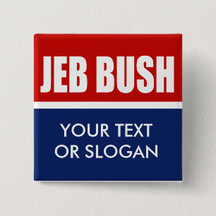 BADGE CARRÉ 5 CM JEB BUSH 2012