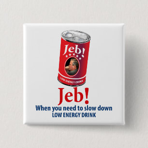 Badge Carré 5 Cm Jeb Bush pour le Président Humor, boisson de basse