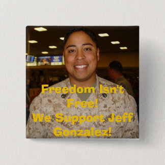 Badge Carré 5 Cm jeff2, liberté n'est pas libre ! Nous soutenons