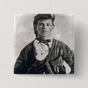 Badge Carré 5 Cm Jesse Woodson James (photo de b/w)