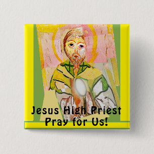 Badge Carré 5 Cm Jésus-Christ le souverain sacrificateur