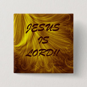 BADGE CARRÉ 5 CM JÉSUS EST SEIGNEUR ! ! … BOUTONS RELIGIEUX