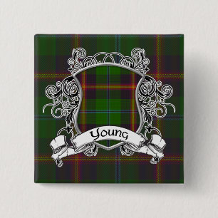 Badge Carré 5 Cm Jeune bouclier de tartan