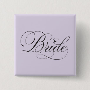 Badge Carré 5 Cm Jeune mariée avec le coeur