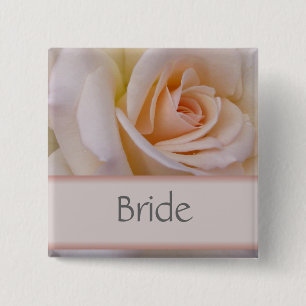Badge Carré 5 Cm Jeune mariée de pêche épousant le PIn