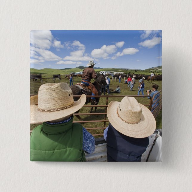 Badge Carré 5 Cm Jeunes garçons au ranch Hughes en 2007 (Devant)