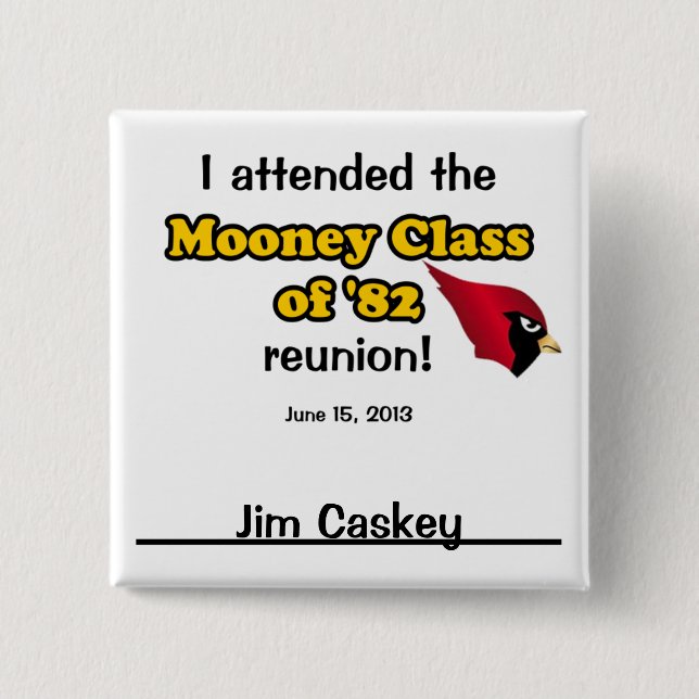 Badge Carré 5 Cm JIM Caskey (Devant)