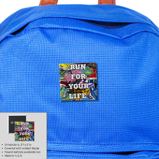 Badge Carré 5 Cm Jogger du coureur d'art pop gras