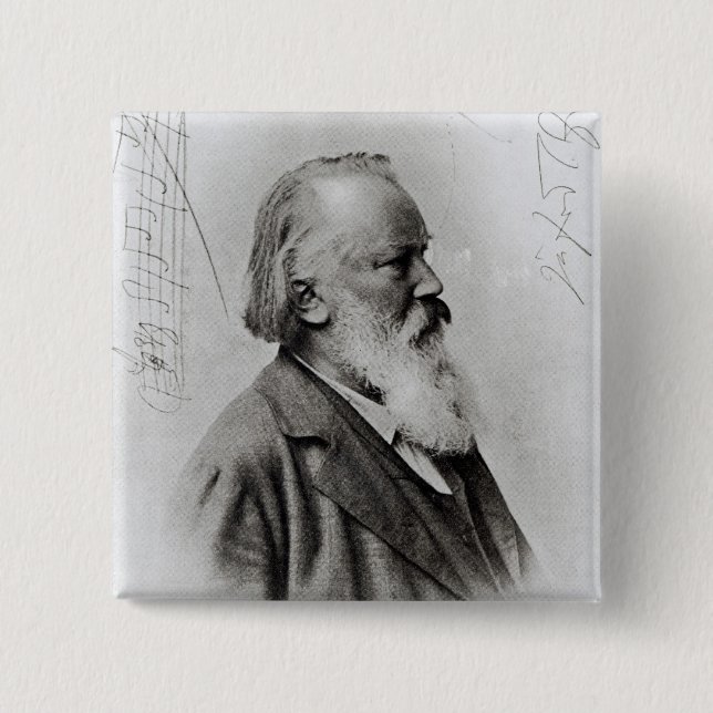 Badge Carré 5 Cm Johannes Brahms (Devant)