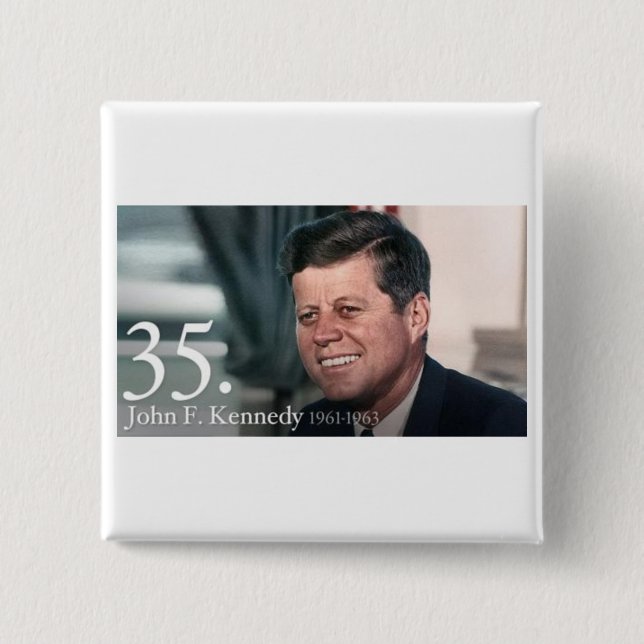 Badge Carré 5 Cm John F Kennedy (Devant)
