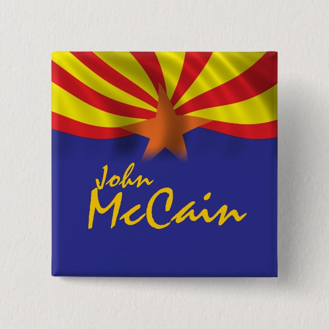 Badge Carré 5 Cm John McCain (Devant)