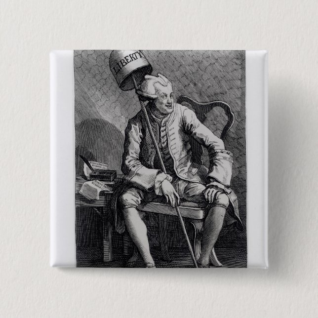 Badge Carré 5 Cm John Wilkes 1763 (Devant)