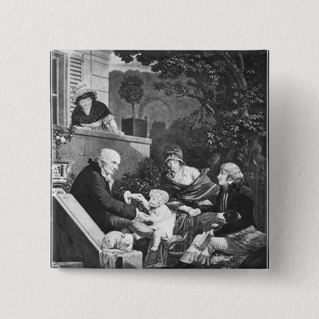 Badge Carré 5 Cm Joies d'être un père, c.1797 (Devant)