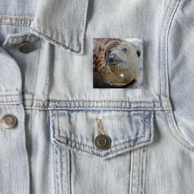Badge Carré 5 Cm Joint gris sur la glace (En situation)