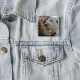 Badge Carré 5 Cm Joint gris sur la glace