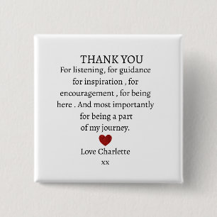 Badge Carré 5 Cm joli merci personnalisé d'amour 
