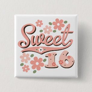 Badge Carré 5 Cm Joli Pétale Rose Doux 16 Pin