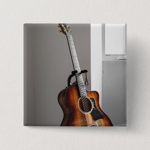 Badge Carré 5 Cm Jolie guitare