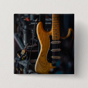 Badge Carré 5 Cm Jolie guitare