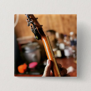 Badge Carré 5 Cm Jolie guitare acoustique