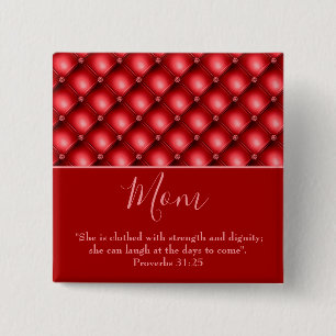 Badge Carré 5 Cm Jolie maman rouge 