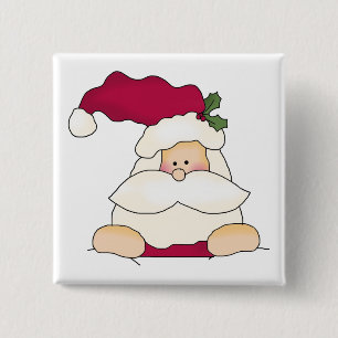 Badge Carré 5 Cm Jolly Père Noël Tshirts et cadeaux