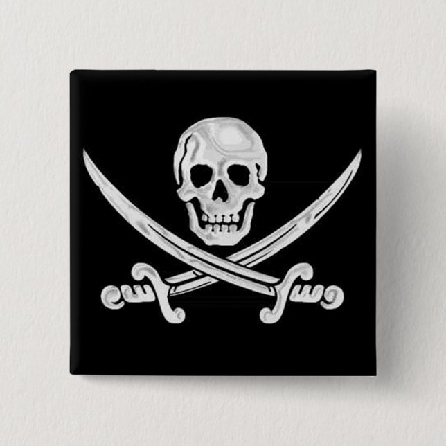Badge Carré 5 Cm Jolly roger (Devant)