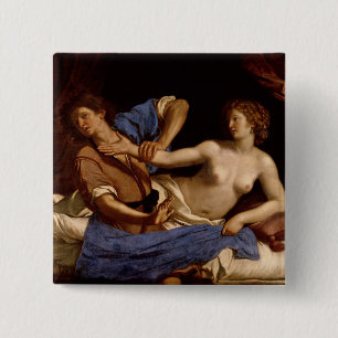 Badge Carré 5 Cm Joseph et l'épouse de Potiphar, c.1649