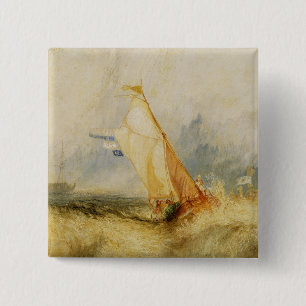 Badge Carré 5 Cm Joseph Mallord William Turner   Van Tromp Going ab