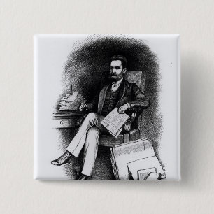 Badge Carré 5 Cm Joseph Pulitzer "de la curiosité", 1887