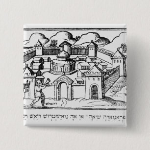 Badge Carré 5 Cm Joshua aux murs de Jéricho