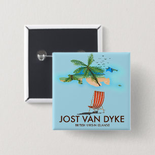 Badge Carré 5 Cm jost van dyke Îles Vierges britanniques.
