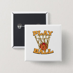Badge Carré 5 Cm Jouer au basket-ball.
