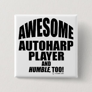 Badge Carré 5 Cm Joueur Autoharp génial