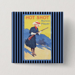 Badge Carré 5 Cm joueur chaud de bunco de tir