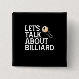 Badge Carré 5 Cm Joueur de billard Parlons De Billiard