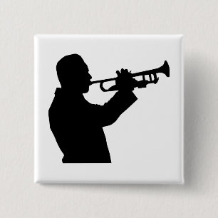 Badge Carré 5 Cm Joueur de trompettes