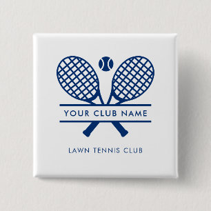 Badge Carré 5 Cm Joueurs de l'équipe de tennis Club Country Club Bl