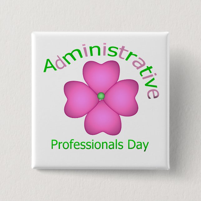 Badge Carré 5 Cm Jour administratif de professionnels d'art de (Devant)