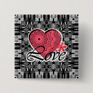 Badge Carré 5 Cm Jour de la Saint Valentin