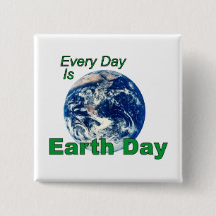 Badge Carré 5 Cm Jour de la terre