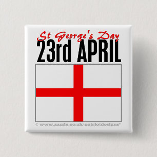 Badge Carré 5 Cm Jour de l'Angleterre, St George