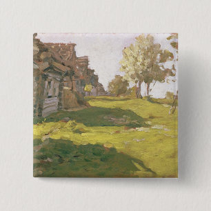 Badge Carré 5 Cm Jour ensoleillé. Un petit village, 1898