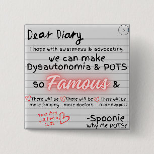 Badge Carré 5 Cm Journal d'une Spoonie
