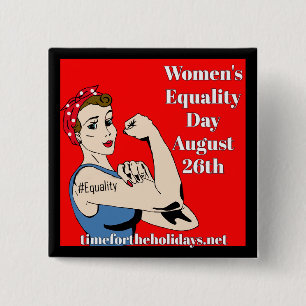 Badge Carré 5 Cm Journée de l'égalité des femmes 26 août