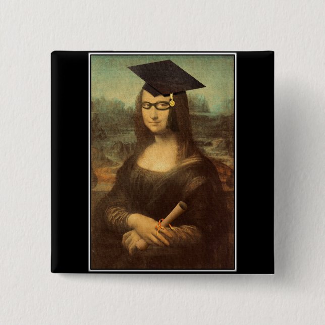 Badge Carré 5 Cm Journée des diplômes de Mona Lisa (Devant)