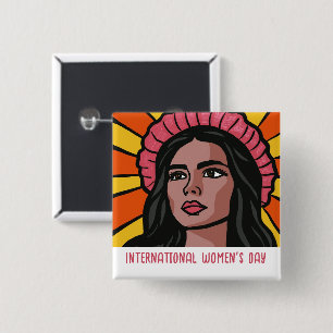Badge Carré 5 Cm Journée internationale de la femme