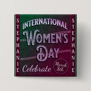 Badge Carré 5 Cm Journée internationale de la femme