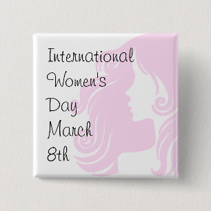 Badge Carré 5 Cm Journée internationale de la femme 8 mars